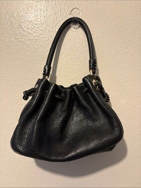 Kate spade Black Leather Drawstring Top Handle Bag